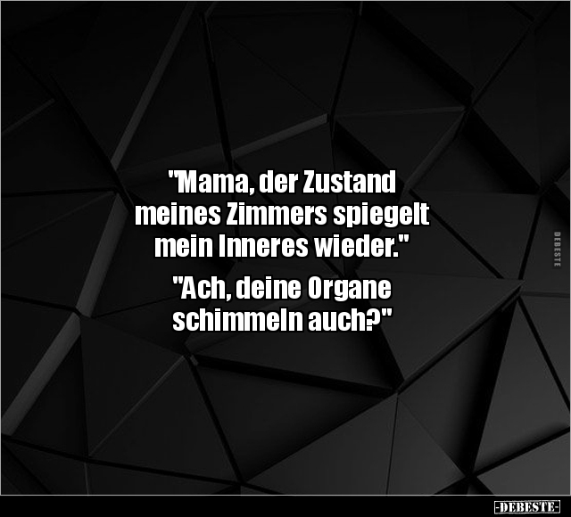 "Mama, der Zustand meines Zimmers spiegelt mein Inneres.." - Lustige Bilder | DEBESTE.de