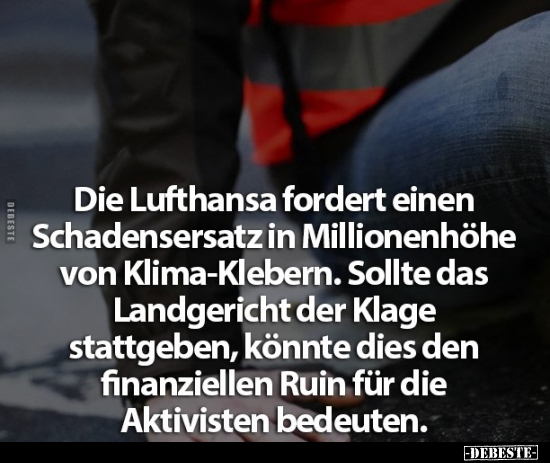 Die Lufthansa fordert einen Schadensersatz in Millionenhöhe.. - Lustige Bilder | DEBESTE.de