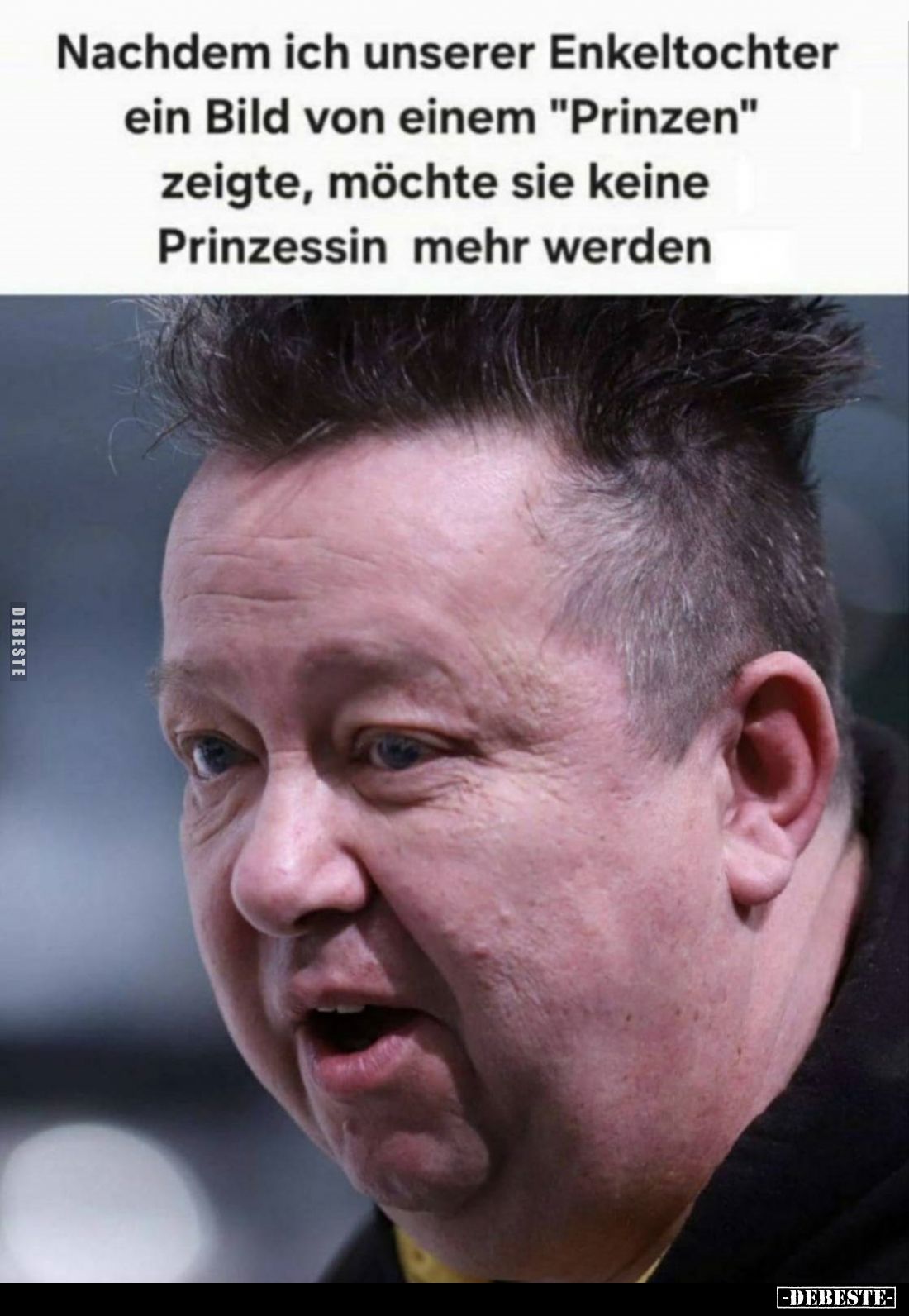 Nachdem ich unserer Enkeltochter ein Bild von einem "Prinzen" zeigte, möchte sie keine Prinzessin mehr werden.