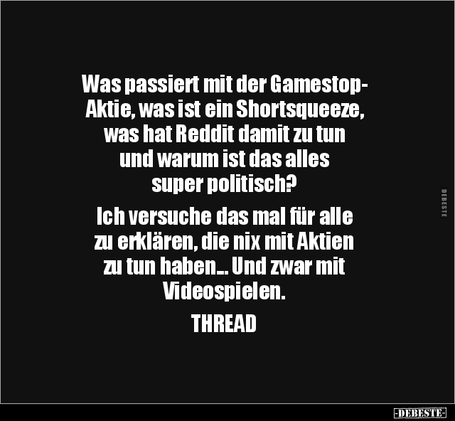 Was passiert mit der Gamestop-Aktie, was ist ein.. - Lustige Bilder | DEBESTE.de