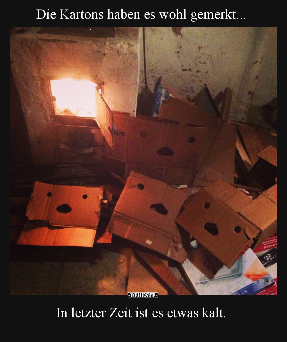 Die Kartons haben es wohl gemerkt... In letzter Zeit ist es etwas kalt.
