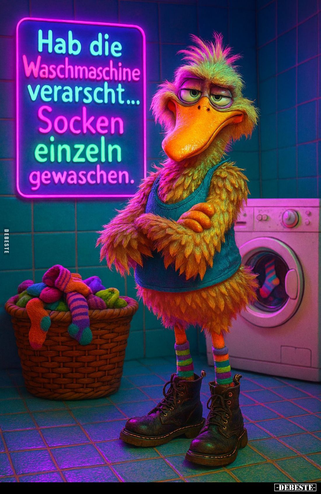 Hab die Waschmaschine verarscht... Socken einzeln gewaschen.