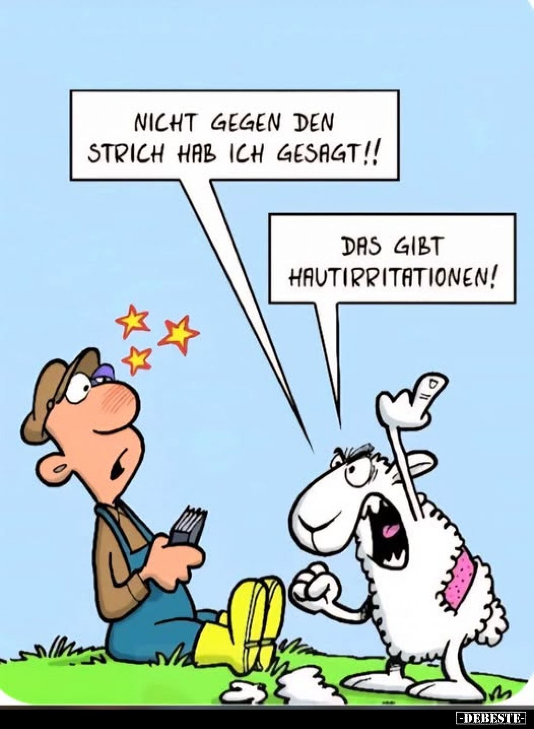 Nicht gegen den Strich hab ich gesagt!! -
Das gibt Hautirritationen!