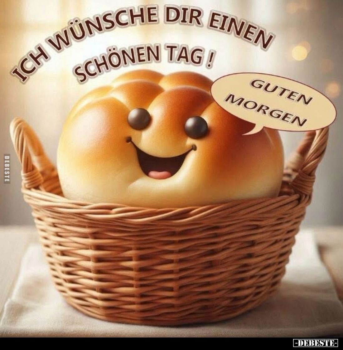 Guten Morgen.
Ich wünsche dir einen schönen Tag!