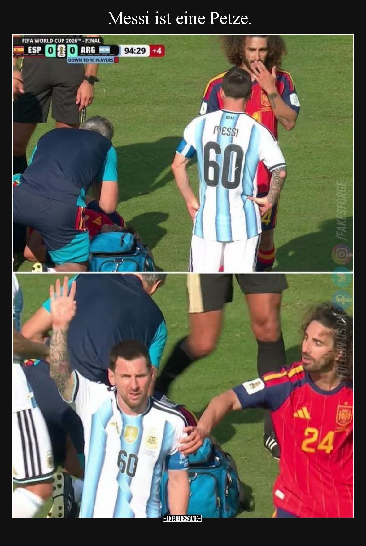 Messi ist eine Petze.