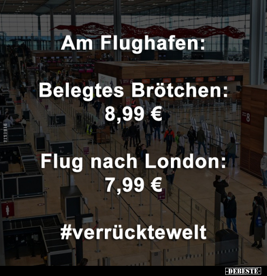 Flughafen, Brötchen, Flug, London