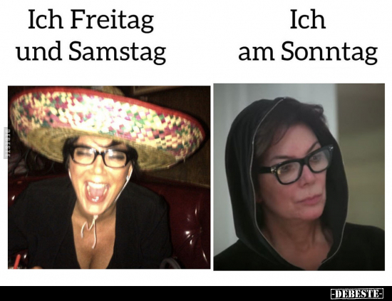 Lustige Bilder zum Thema: Freitag, Samstag, Sonntag, Am Sonntag