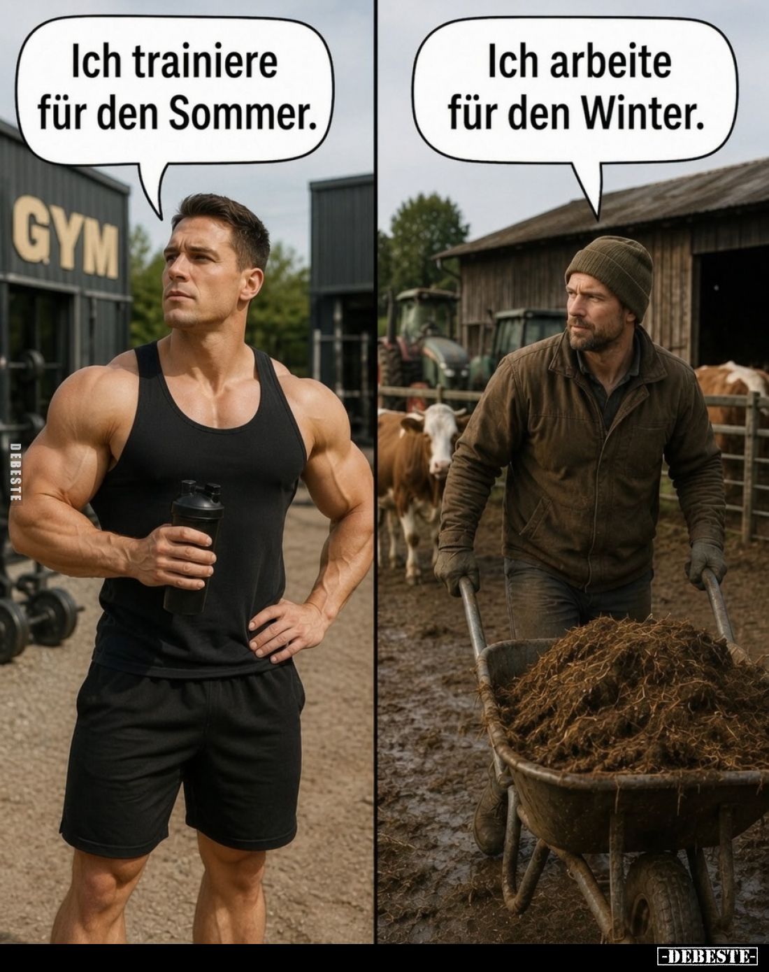 Ich trainiere für den Sommer. -
Ich arbeite für den Winter.