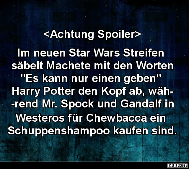 Im neuen Star Wars Streifen säbelt Machete mit den Worten.. - Lustige Bilder | DEBESTE.de