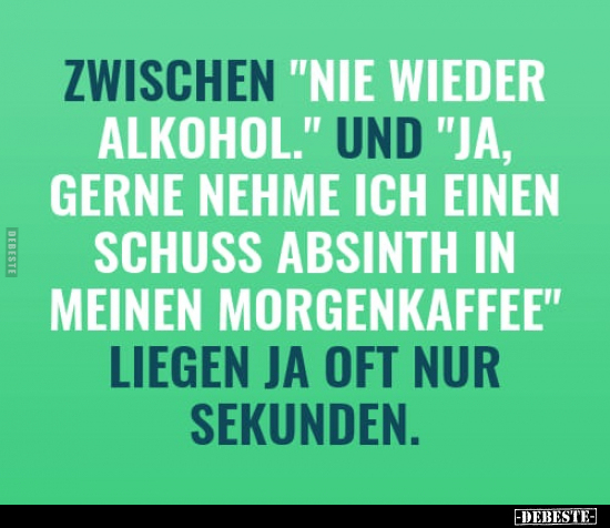 Zwischen "nie wieder Alkohol." und "ja, gerne nehme ich.." - Lustige Bilder | DEBESTE.de