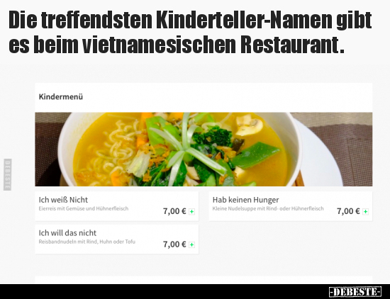 Die treffendsten Kinderteller-Namen gibt es beim..
