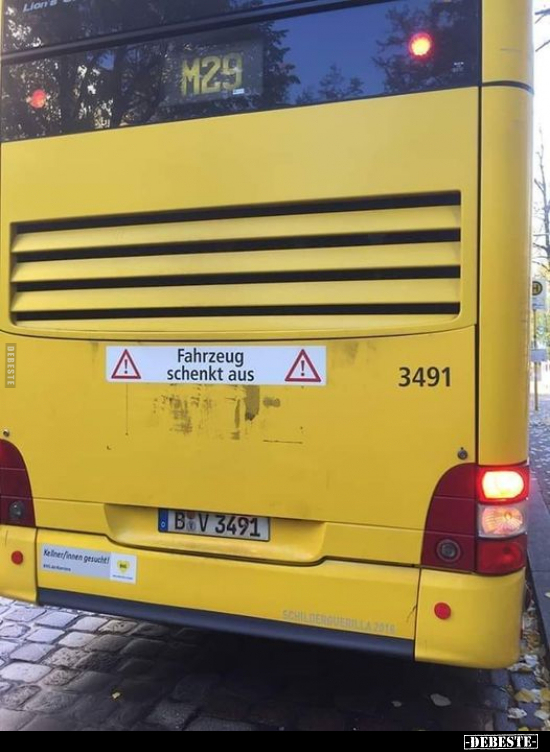 Fahrzeug schenkt aus..