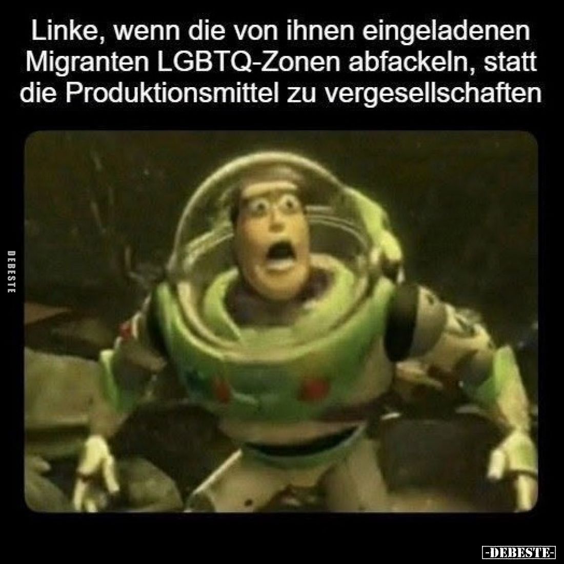 Linke, wenn die von ihnen eingeladenen Migranten LGBTQ-Zonen abfackeln, statt die Produktionsmittel zu vergesellschaften.
