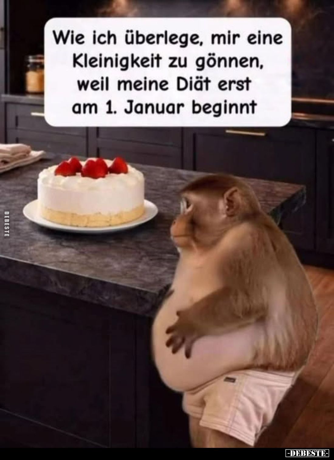 Wie ich überlege, mir eine Kleinigkeit zu gönnen, weil meine Diät erst am 1. Januar beginnt.