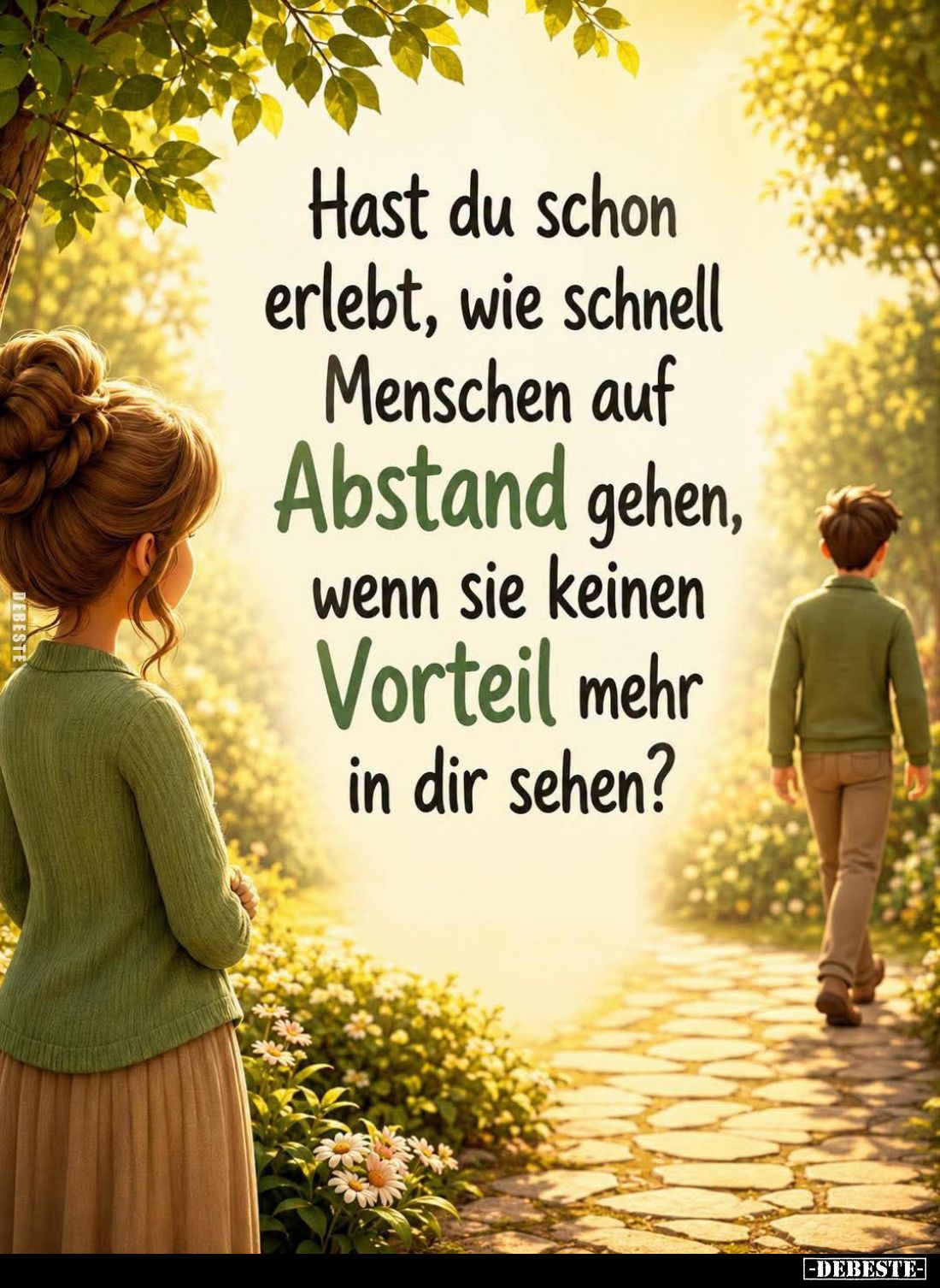 Hast du schon erlebt, wie schnell Menschen auf
Abstand gehen, wenn sie keinen Vorteil mehr in dir sehen?