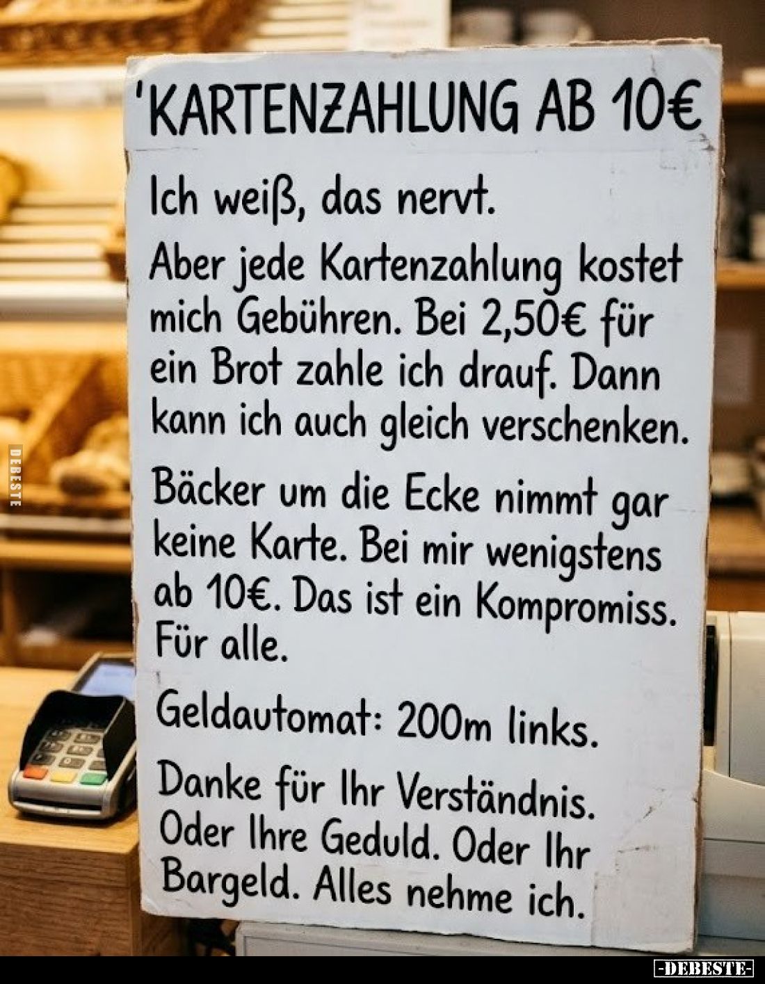 'Kartenzahlung ab 10€.. - Lustige Bilder | DEBESTE.de