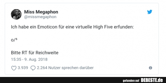 Ich habe ein Emoticon für eine virtuelle High Five erfunden... - Lustige Bilder | DEBESTE.de