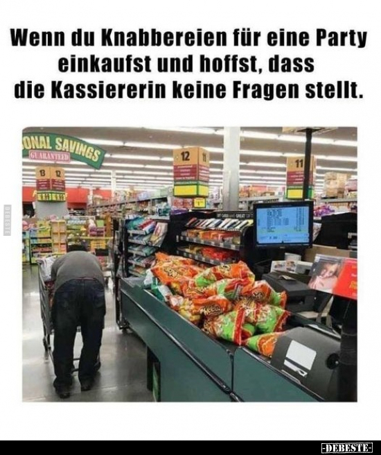 Wenn du Knabbereien für eine Party einkaufst.. - Lustige Bilder | DEBESTE.de