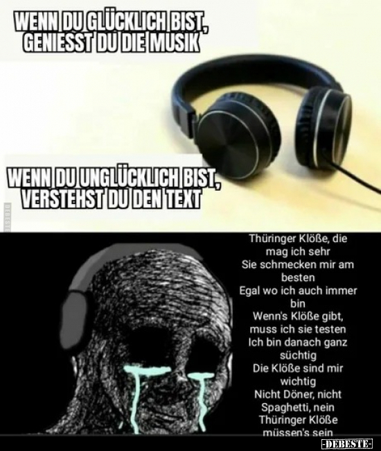 Wenn du glücklich bist, geniesst du die Musik.. - Lustige Bilder | DEBESTE.de