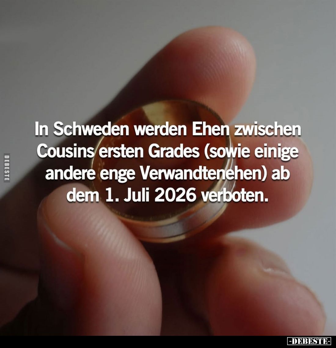 In Schweden werden Ehen zwischen Cousins ersten Grades (sowie einige andere enge Verwandtenehen) ab dem 1. Juli 2026 verboten...