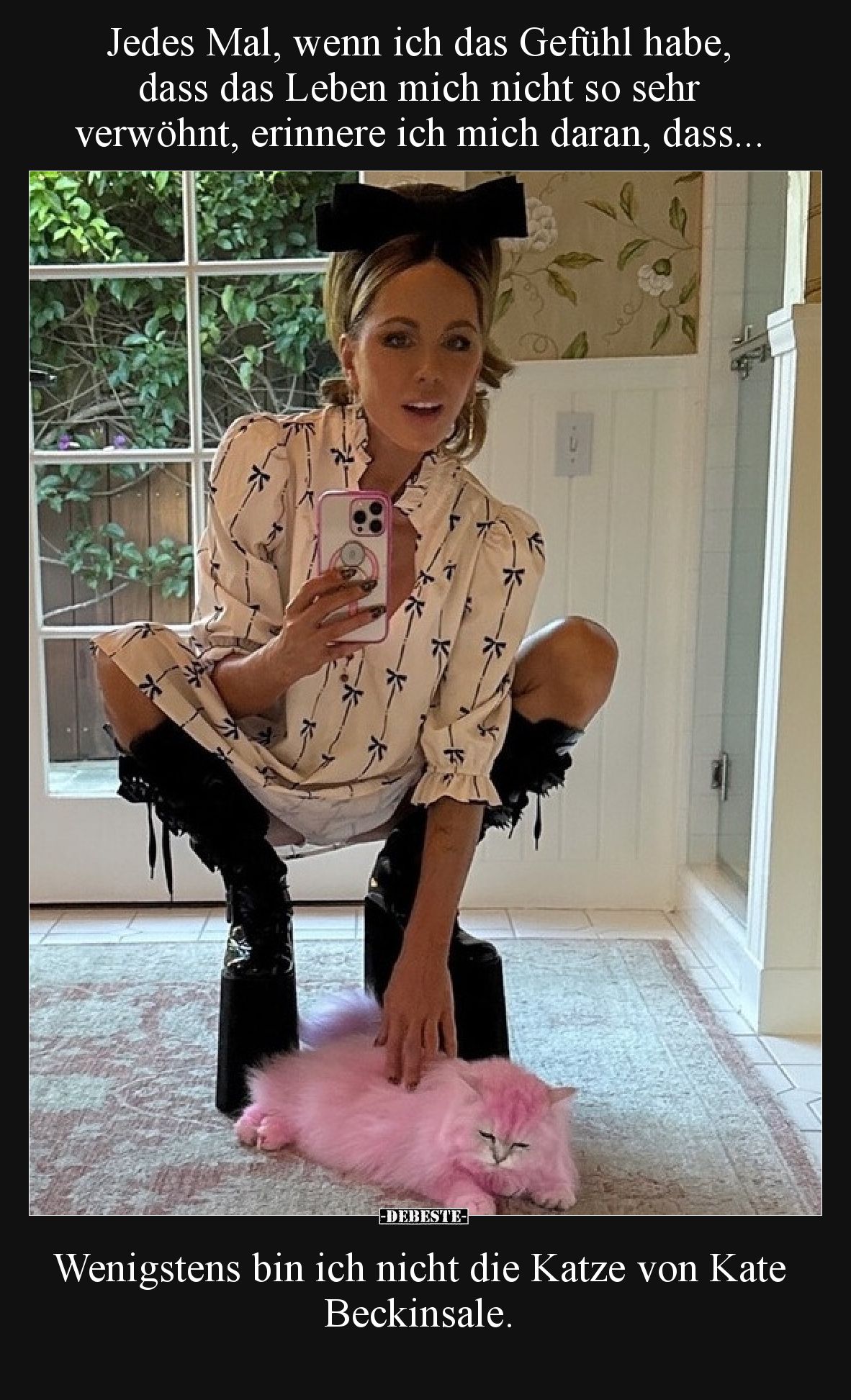 Jedes Mal, wenn ich das Gefühl habe, dass das Leben mich nicht so sehr verwöhnt, erinnere ich mich daran, dass...
Wenigste...