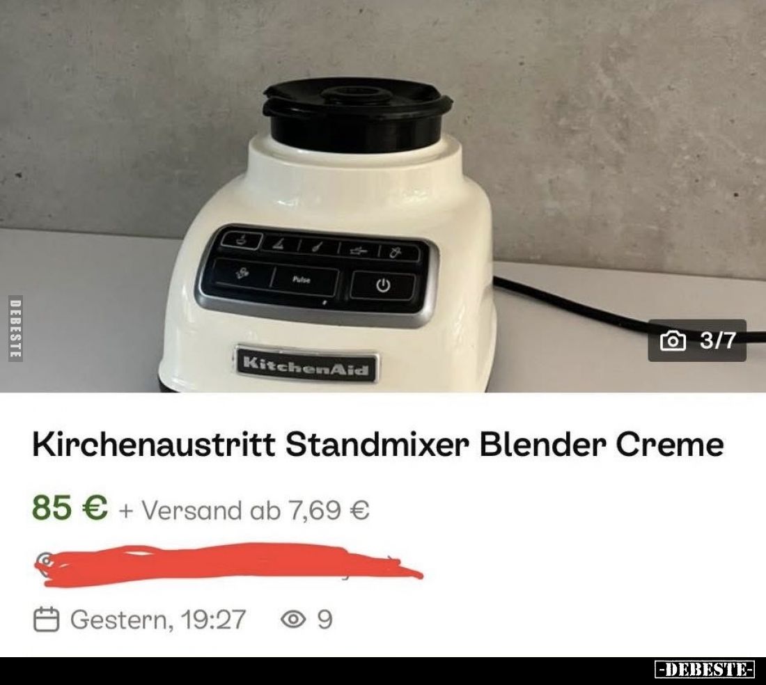 Kirchenaustritt Standmixer Blender Creme.