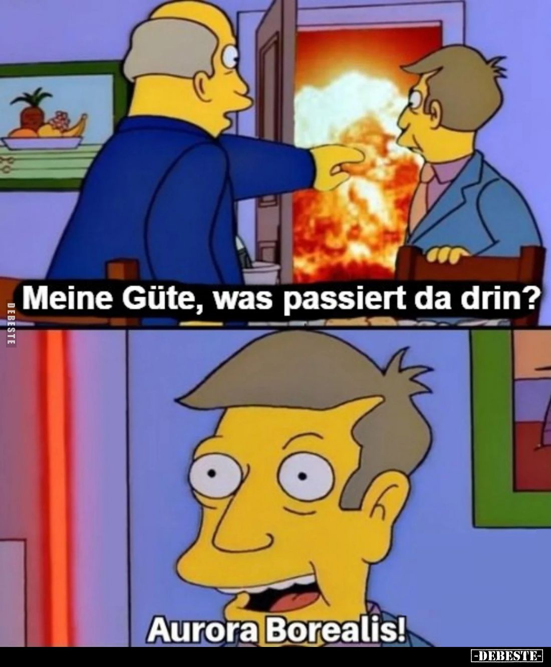 Meine Güte, was passiert da drin?
Aurora Borealis.