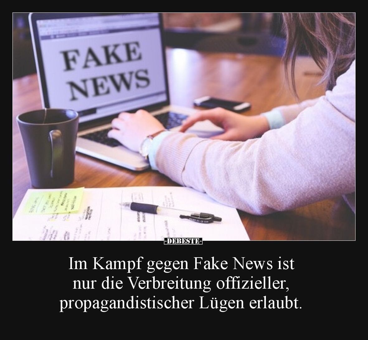 Im Kampf gegen Fake News ist nur die Verbreitung offizieller, propagandistischer Lügen erlaubt.