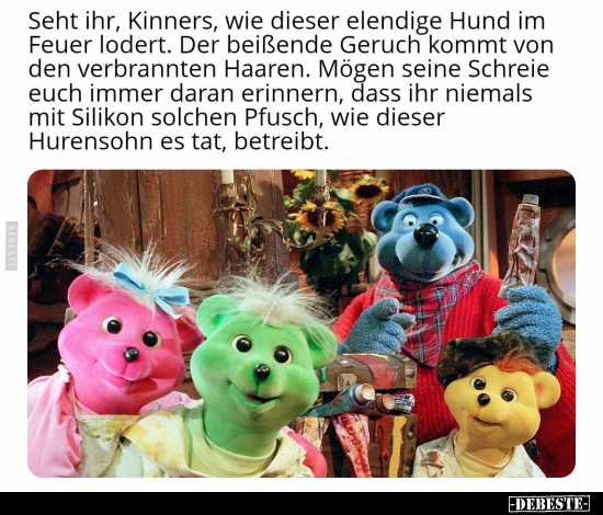 Seht ihr, Kinners, wie dieser elendige Hund im Feuer.. - Lustige Bilder | DEBESTE.de