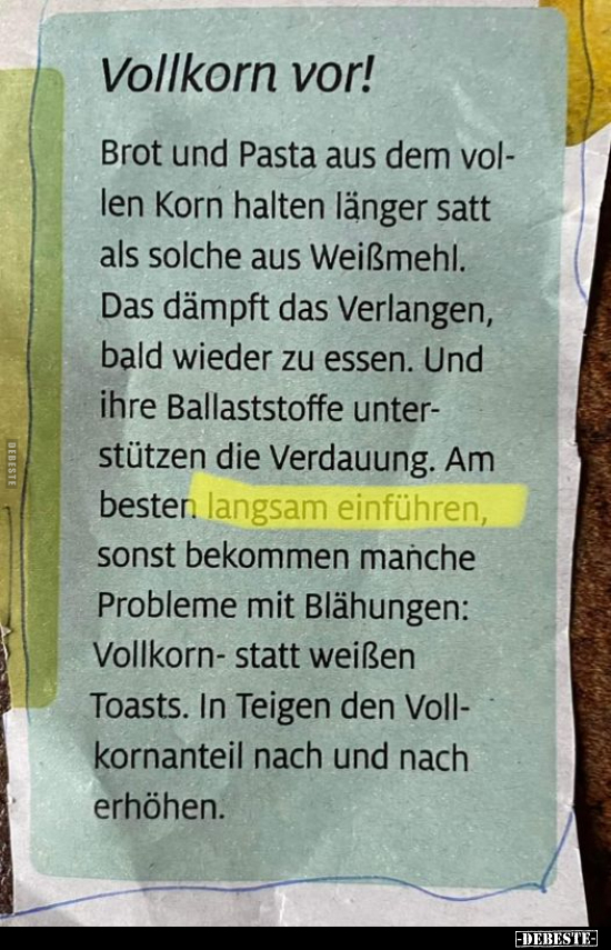 Vollkorn vor! Brot und Pasta.. - Lustige Bilder | DEBESTE.de