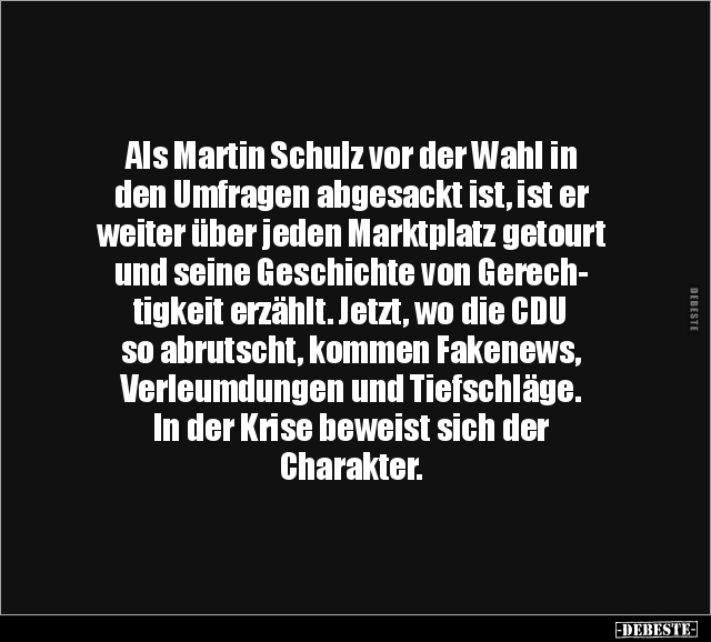 Als Martin Schulz vor der Wahl in den Umfragen abgesackt.. - Lustige Bilder | DEBESTE.de