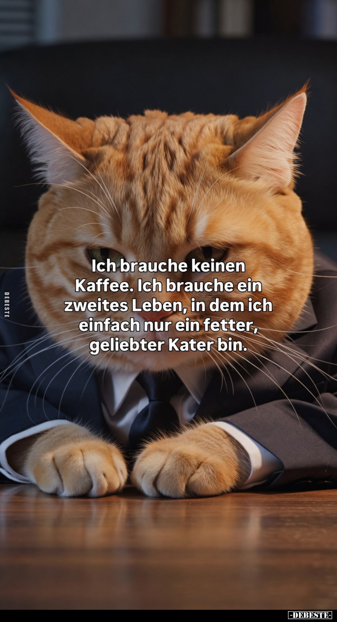 Ich brauche keinen Kaffee. Ich brauche ein zweites Leben, in dem ich einfach nur ein fetter, geliebter Kater bin.