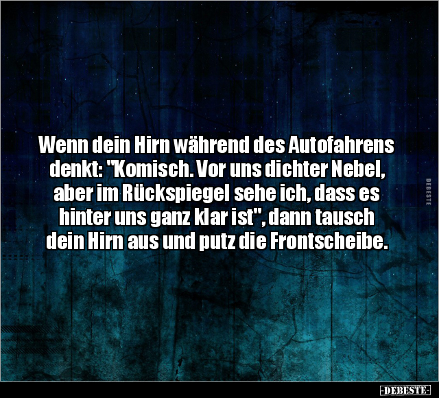 Wenn dein Hirn während des Autofahrens denkt.. - Lustige Bilder | DEBESTE.de