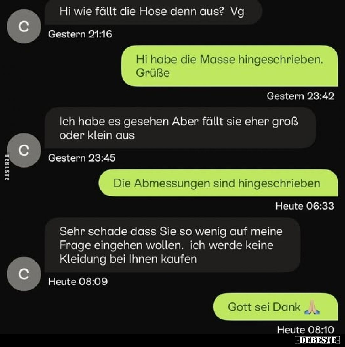 Hi wie fällt die Hose denn aus? Vg.. - Lustige Bilder | DEBESTE.de