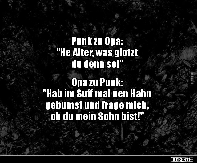 Punk zu Opa: "He Alter, was glotzt du denn so!"... - Lustige Bilder | DEBESTE.de
