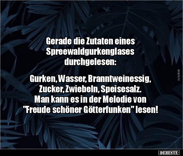 Gerade die Zutaten eines Spreewaldgurkenglases.. - Lustige Bilder | DEBESTE.de