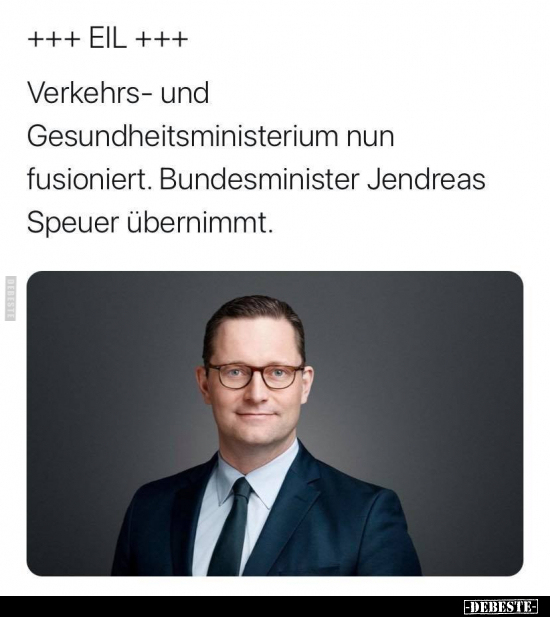 Verkehrs- und Gesundheitsministerium nun fusioniert...
