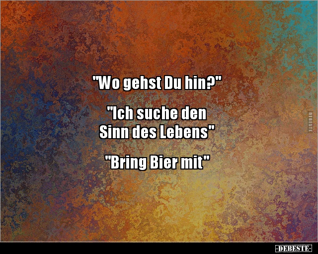 "Wo gehst Du hin?" "Ich suche den Sinn des.." - Lustige Bilder | DEBESTE.de