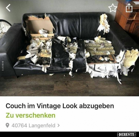 Couch im Vintage Look abzugeben... - Lustige Bilder | DEBESTE.de