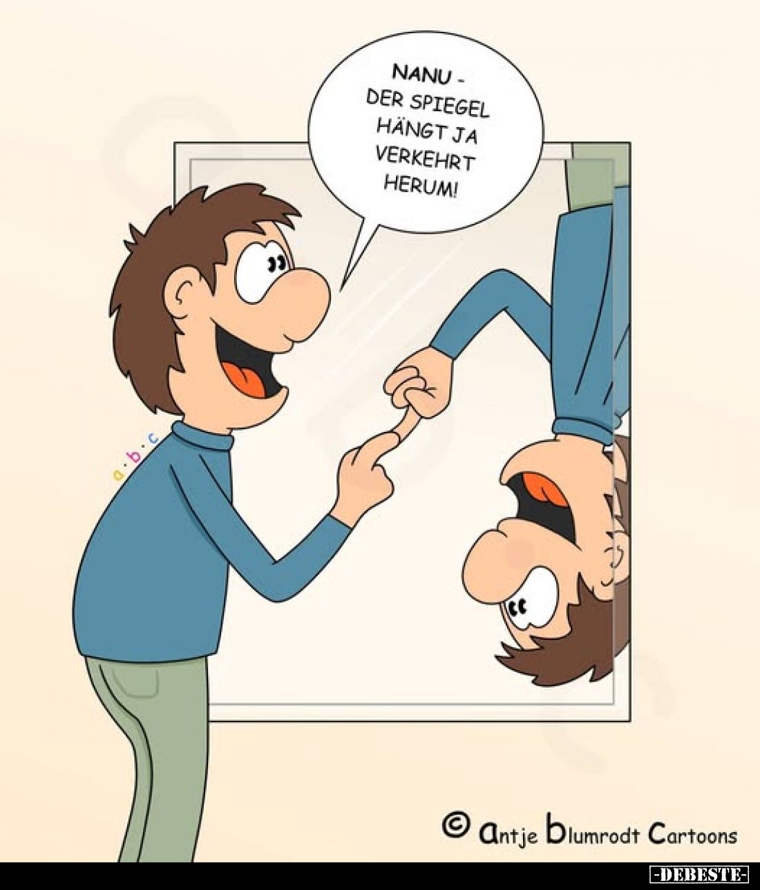 Nanu - der Spiegel hängt ja verkehrt herum!