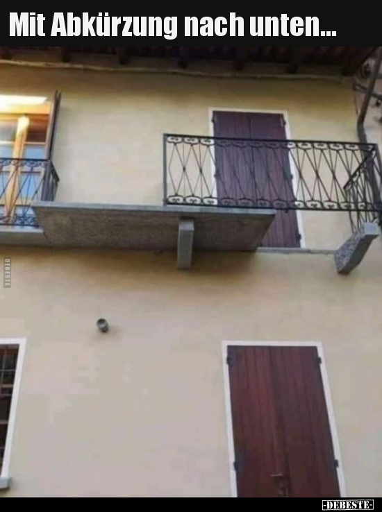 Mit Abkürzung nach unten...