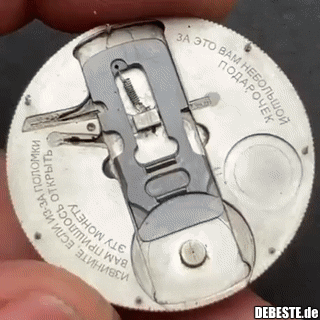 Eine Münze mit einem schlagenden Herzen.