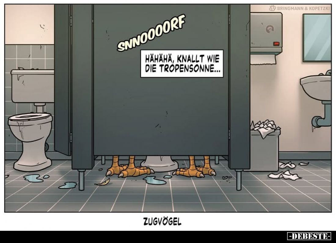 Zugvögel. - Hähähä, knallt wie die Tropensonne...