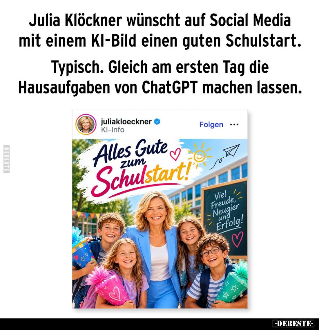 Julia Klöckner wünscht auf Social Media mit einem KI-Bild.. - Lustige Bilder | DEBESTE.de