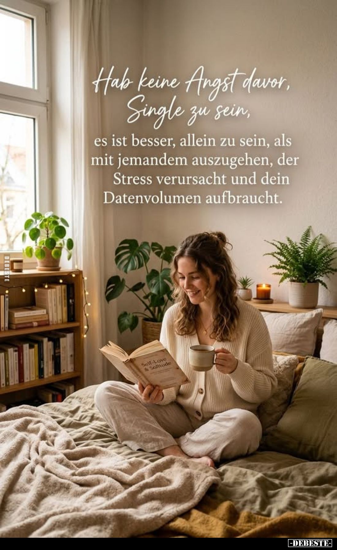 Hab keine Angst davor, Single zu sein,
es ist besser, allein zu sein, als mit jemandem auszugehen, der Stress verursacht und...