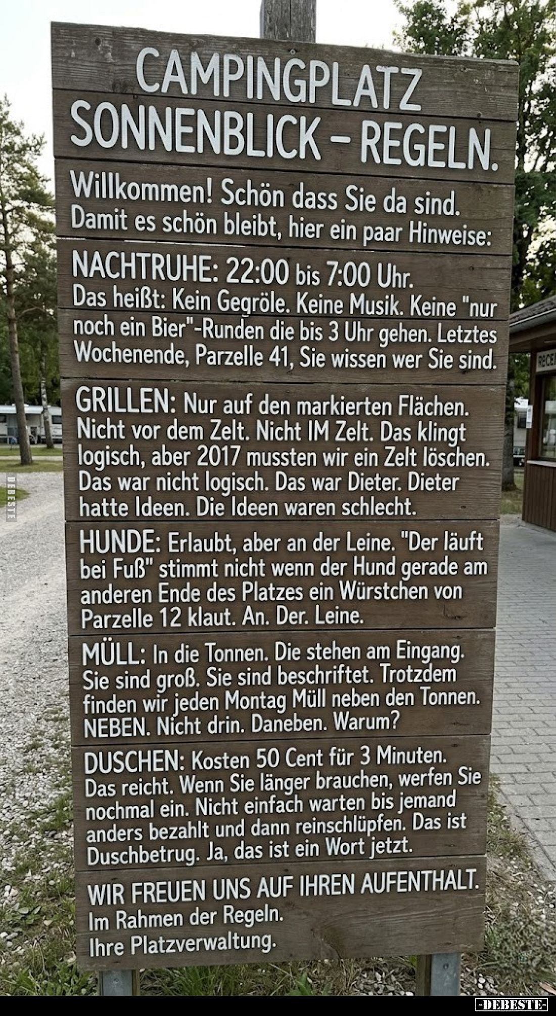Campingplatz Sonnenblick - Regeln.. - Lustige Bilder | DEBESTE.de