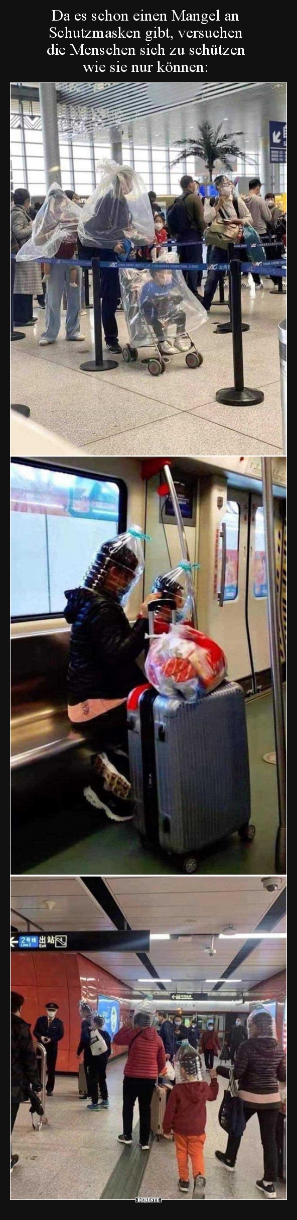 Da es schon einen Mangel an Schutzmasken gibt, versuchen..