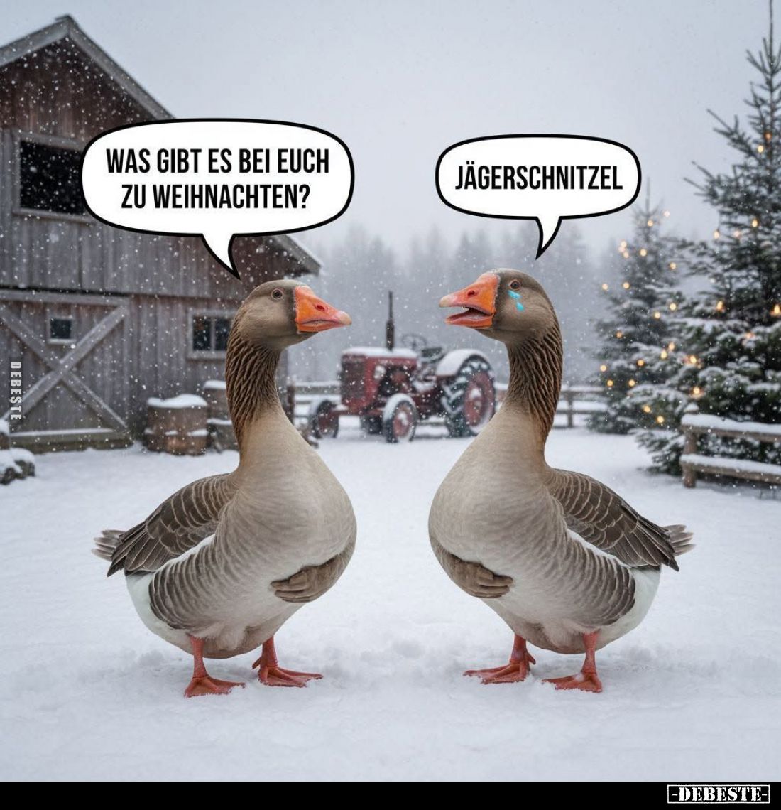 Was gibt es bei euch zu Weihnachten? -
Jägerschnitzel.