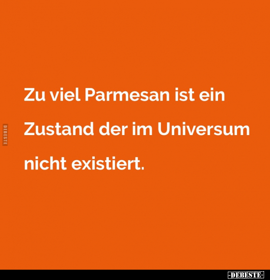 Zu viel Parmesan ist ein Zustand der im Universum nicht existiert.. - Lustige Bilder | DEBESTE.de