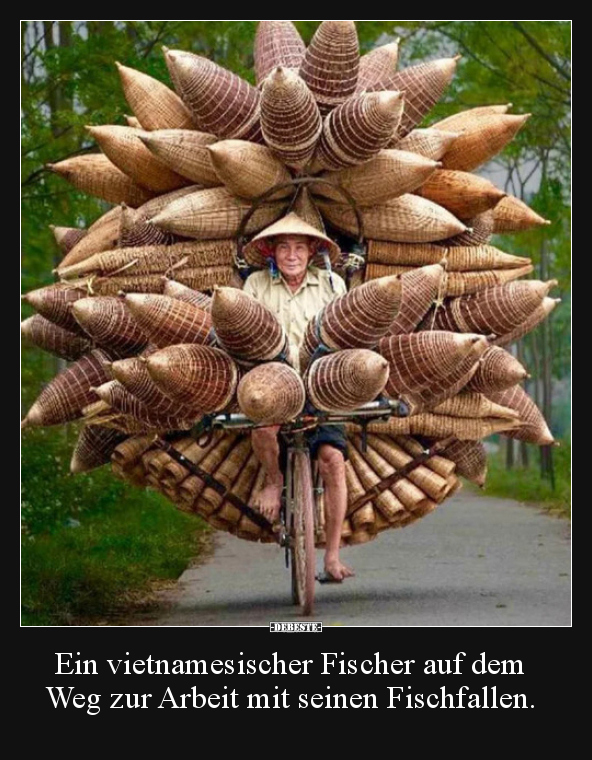Ein vietnamesischer Fischer auf dem Weg zur Arbeit mit.. - Lustige Bilder | DEBESTE.de